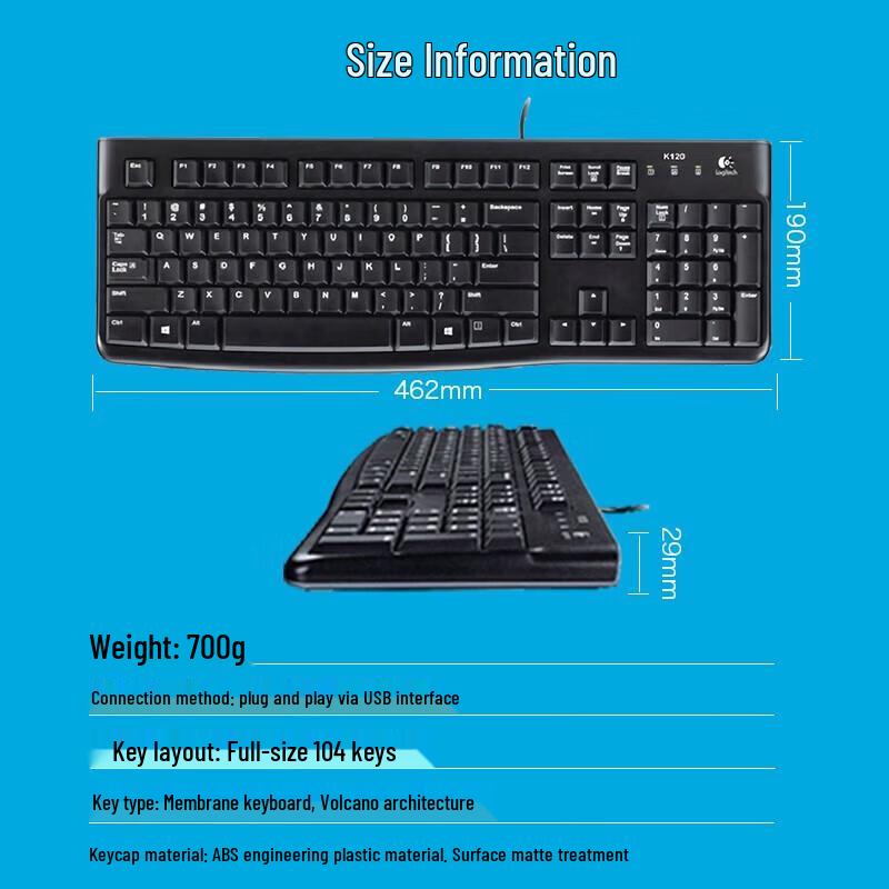 Logitech K120 Wired USB Keyboard