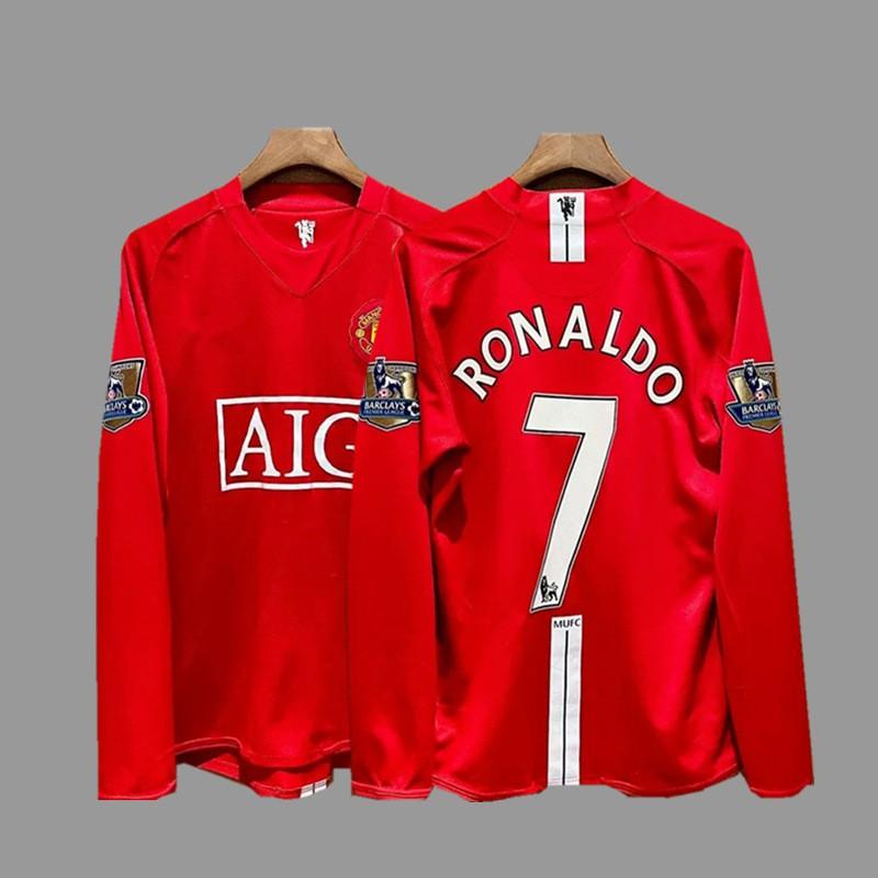 Vintage Long Sleeve Football Jersey Retro Soccer Shirt Men Women Sportswear