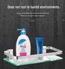 Space Aluminum Glass Shelf - Multi-size, Single or Double Layer Rectangular Bathroom Storage Shelf.
