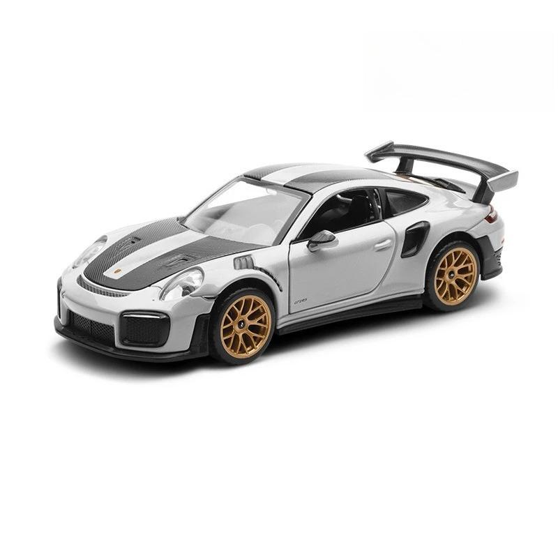 1/32 Porsche 911 GT2 RS Alloy Sports Car Model Diecasts Metal Racing Car Model Simulation Sound Light Collection Kids Toys Gifts