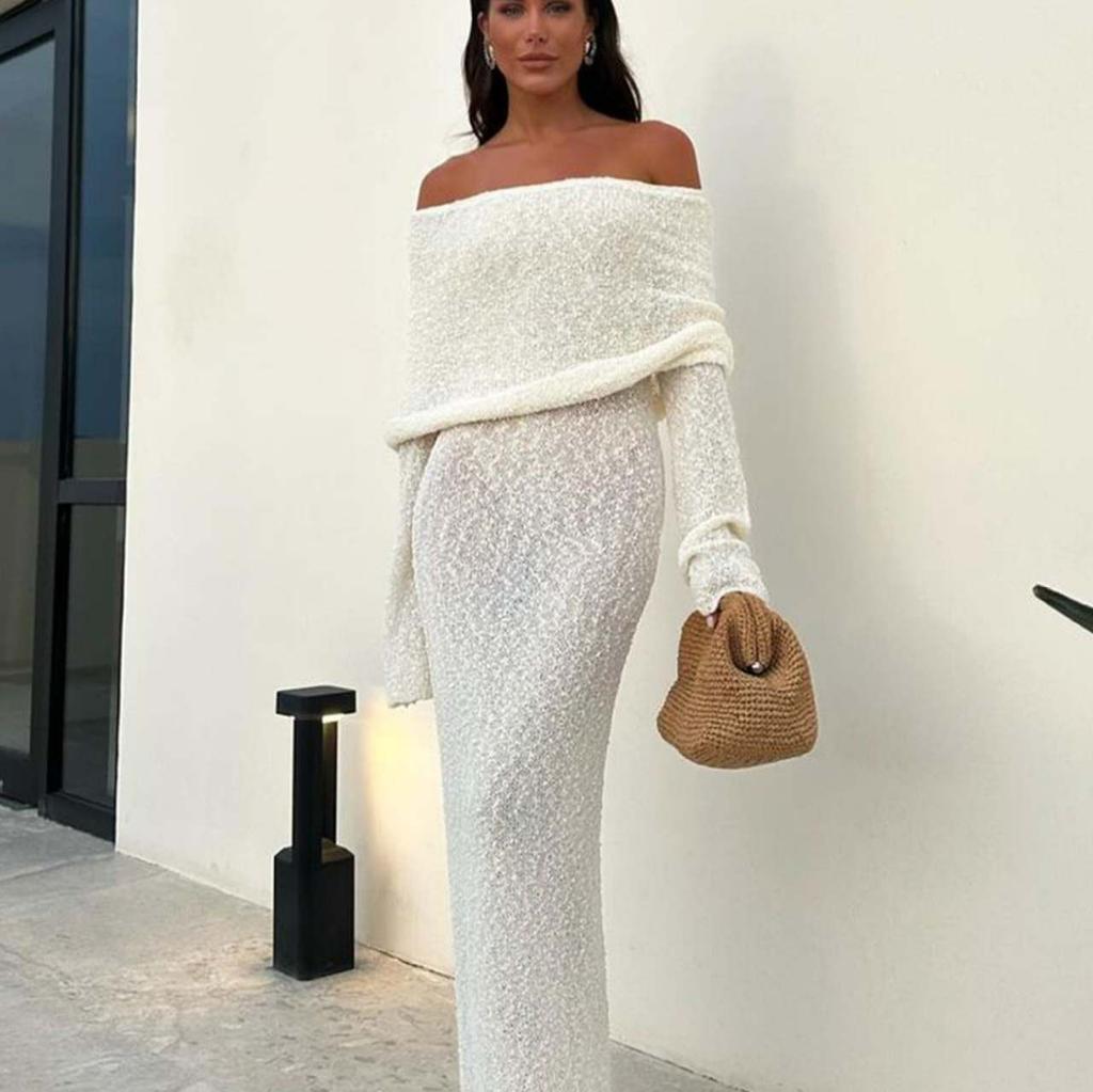 sexy sweater dress for Women Turtleneck Rib Knit Long Sleeve Casual Slim Fitted Bodycon Mini Fall Winter Dresses 2024 (Blue, M) : Clothing, Shoes & Jewelry its a statement piece that blends comfort Sexy Off Shoulder Crochet Maxi