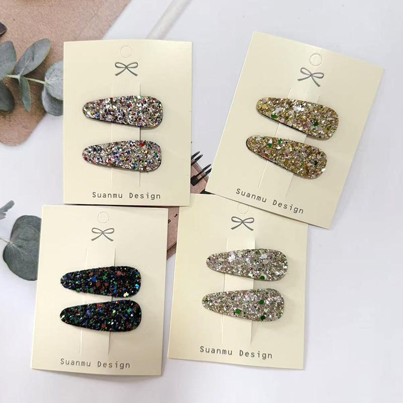 Korean Sparkle Water Drop Hair Clip for Girls - Gentle, No Damage to Hair