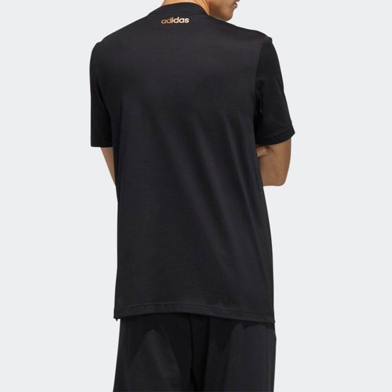 Adidas T Shirts Men's Black Crew Neck Moderate Straight Fit FM3441