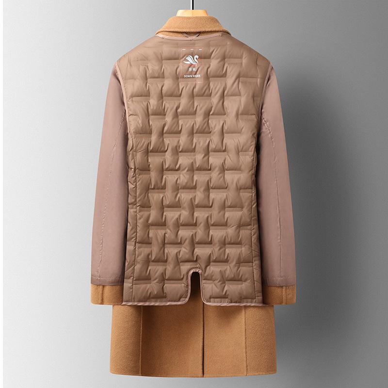 Новое осенне-зимнее шерстяное двухстороннее шерстяное пальто с воротником-лацканом — фото 5