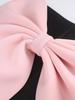 European and American Strapless Color Block Off-the-Shoulder Evening Dress with Bow