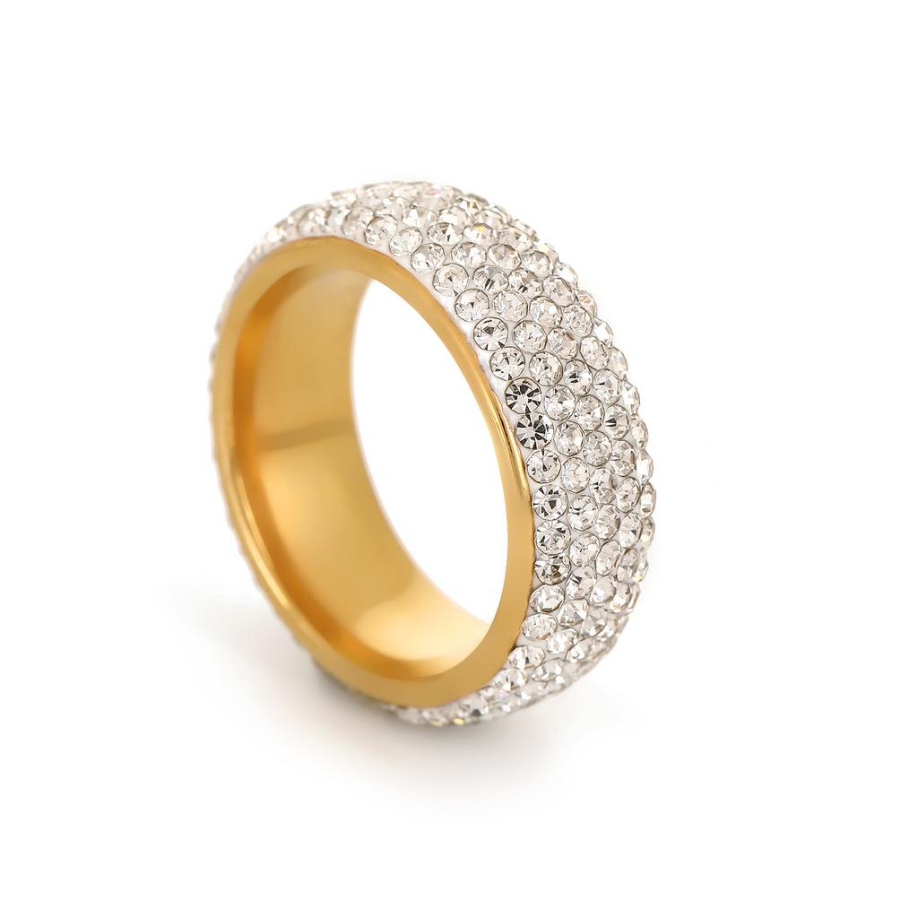 3/5 Row  Ring  Stainless Steel Wedding Engagement Rings For Women Men Jewelry Gift