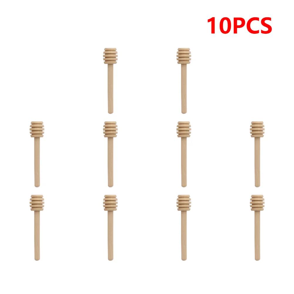1-100PCS Wood Honey Spoon Stick Honey Stir Bar Mixing Handle Honey Wood Dipper Jar Spoon Honey Dipper Wooden Stirring Tools