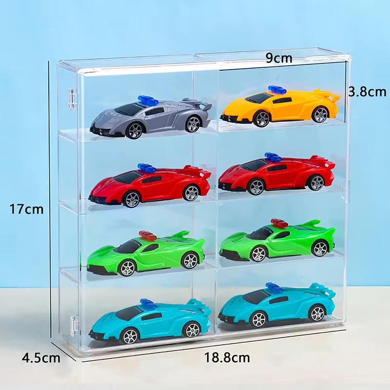 1X Acrylic Hot Wheels Car Storage Box For Diecast 1/64 Storage Displays Dustproof Educational Kid Boys Toys For Children Gift