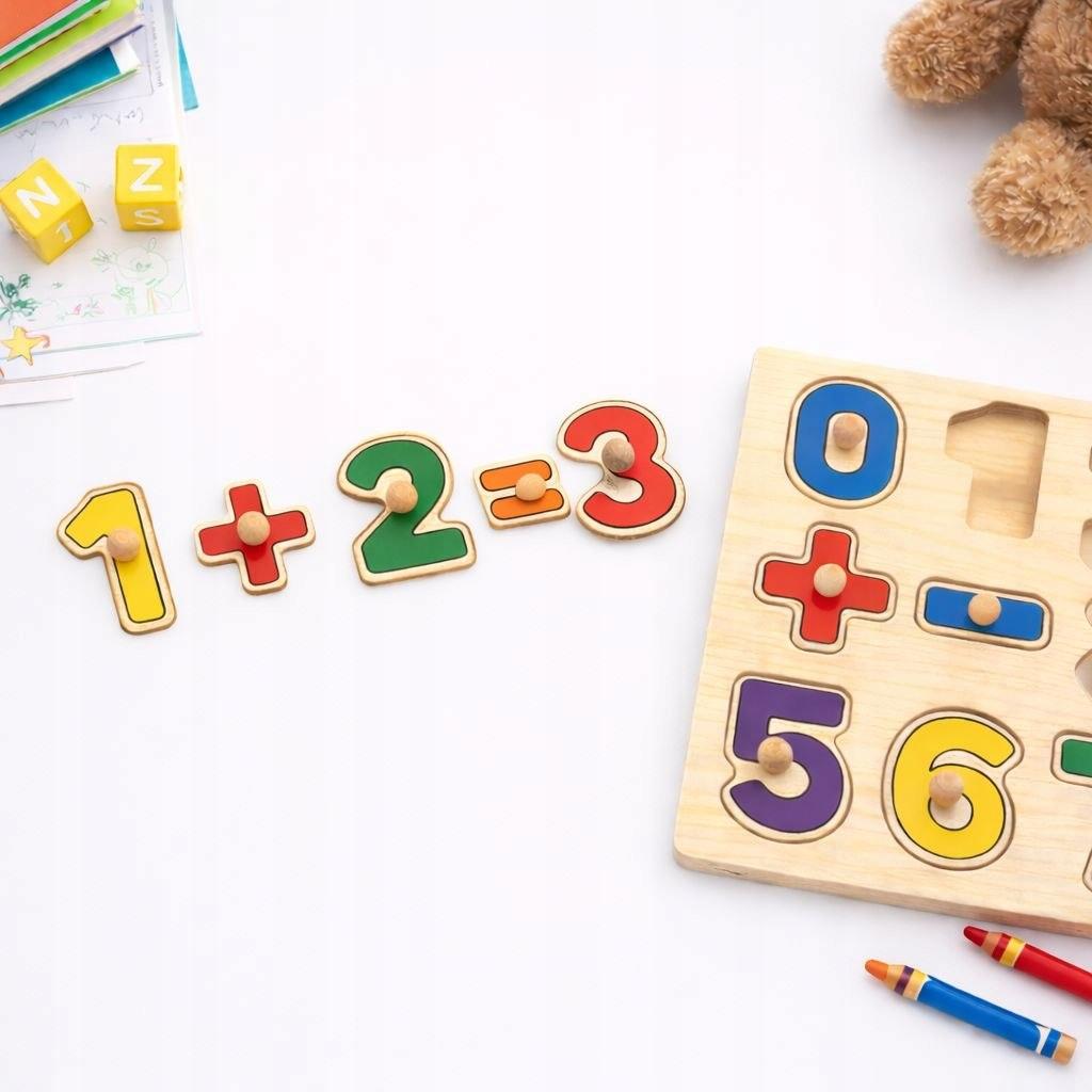 Wooden Puzzle Numbers Mathematics 15 pcs Montessori Learning