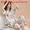 New Oriental Style Womens Pajama Twopiece With Breathable Cotton Satin For Home Use