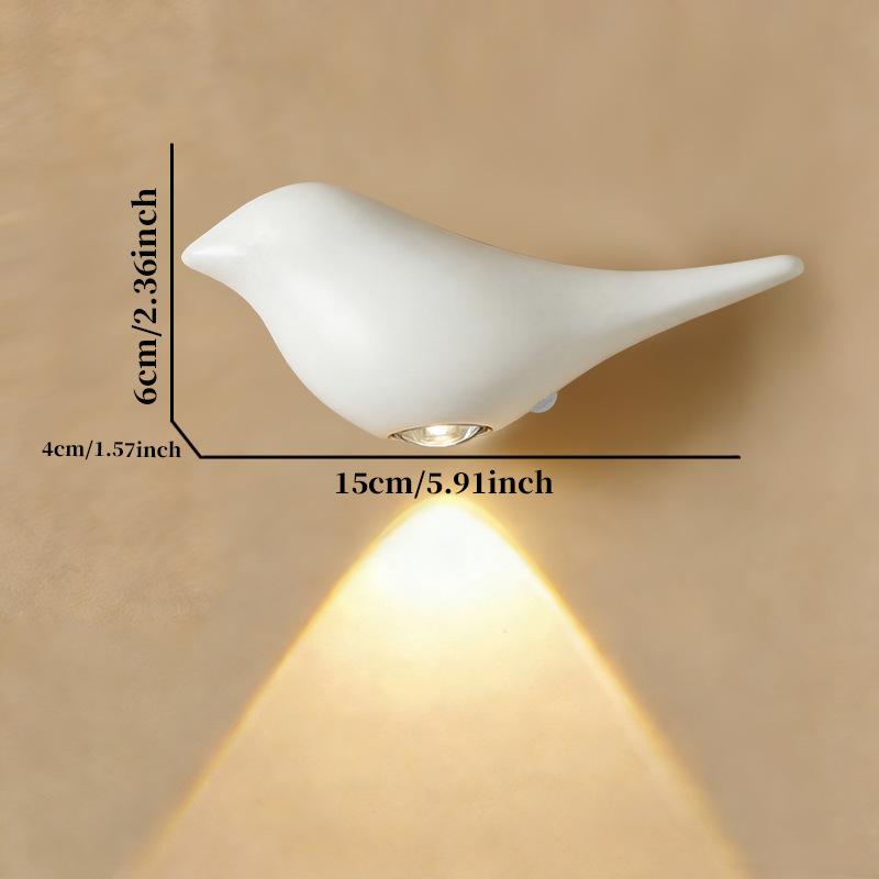 Luxury Gold Bird Shape LED Night Light, Magnetic Motion Sensor Wall Sconce, Rechargeable Dimmable Night Lamp for Home Decor