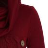 Women's Plus Size High Neck Hooded Knit Sweater with Button Detail