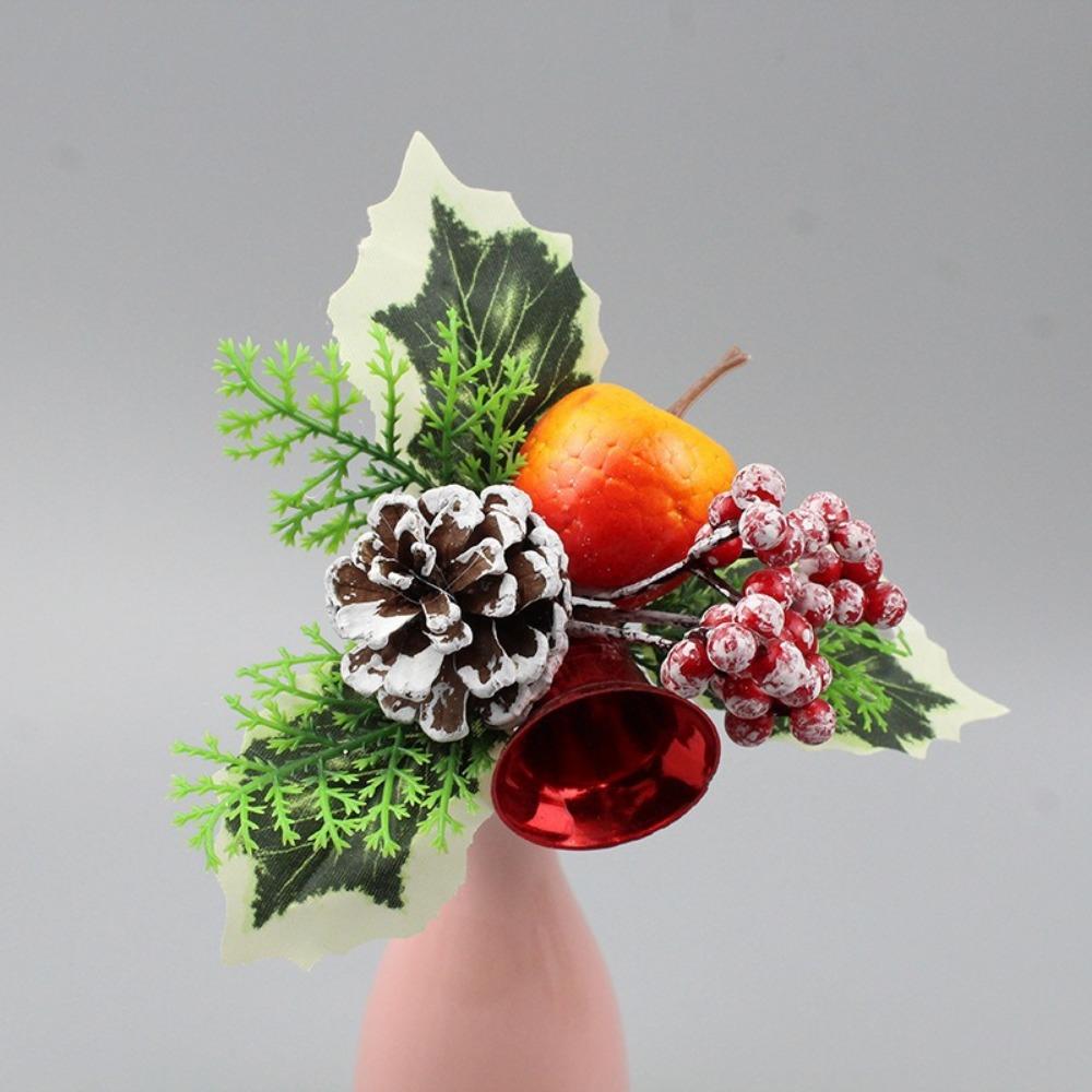 Christmas Simulation Flower Accessories Three-pronged Silk Screen Leaf Leaf Christmas Wreath Decoration