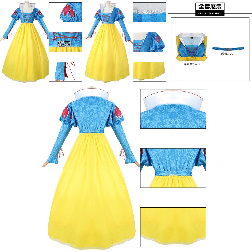 Enchanting Snow White Cosplay Costume Elegant Dress For Halloween Stage Performance
