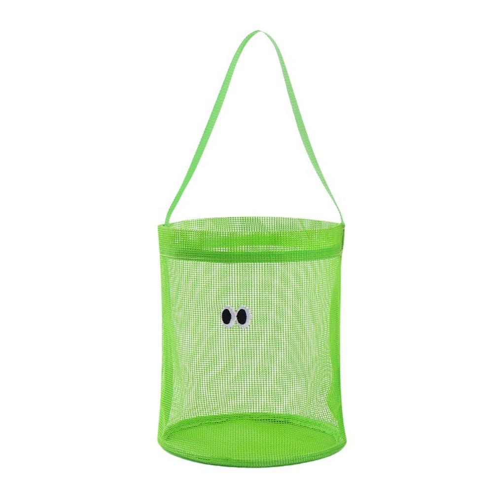 Carry Strap Mesh Beach Bucket Foldable Mesh Beach Bucket Bag Fashion Beach Toy Tote  Kids