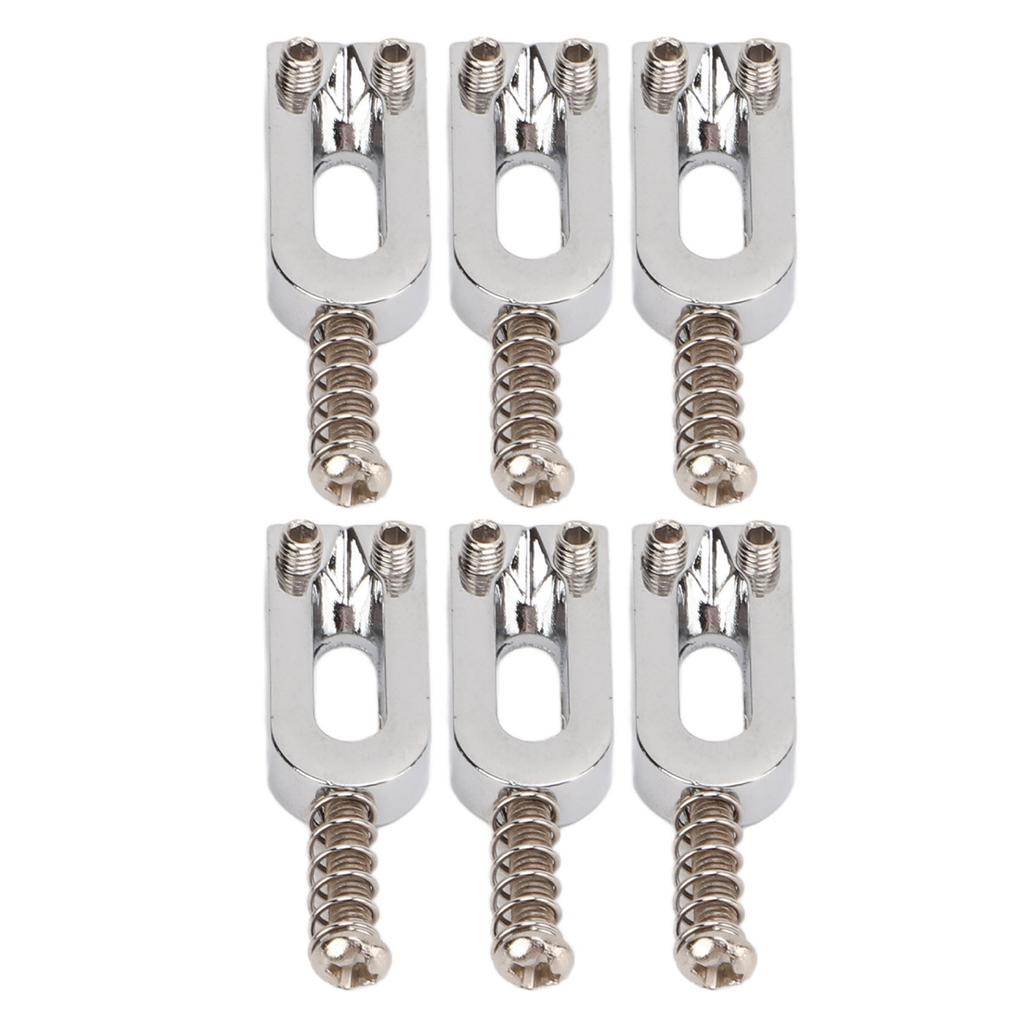 6Pcs U Shaped Electric Guitar Bridge Saddles Tremolo Metal Roller Screw Saddle Replacement