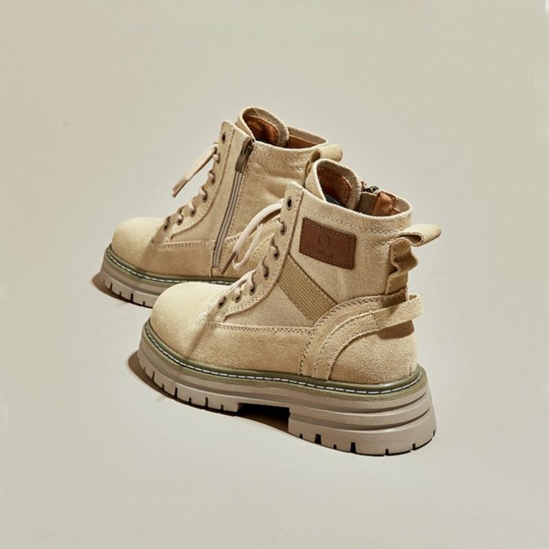 Martin boots women's 2025 new autumn retro heightening tooling boots outdoor single boots popular thick-soled heightening short boots