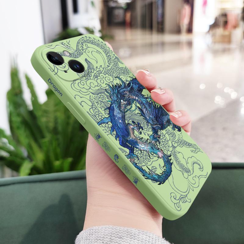 Coque de téléphone Dragon Bleu Pour iPhone 17 17 Air 16 16e 15 14 13 12 11 Plus Pro Max Mini Housse en Silicone