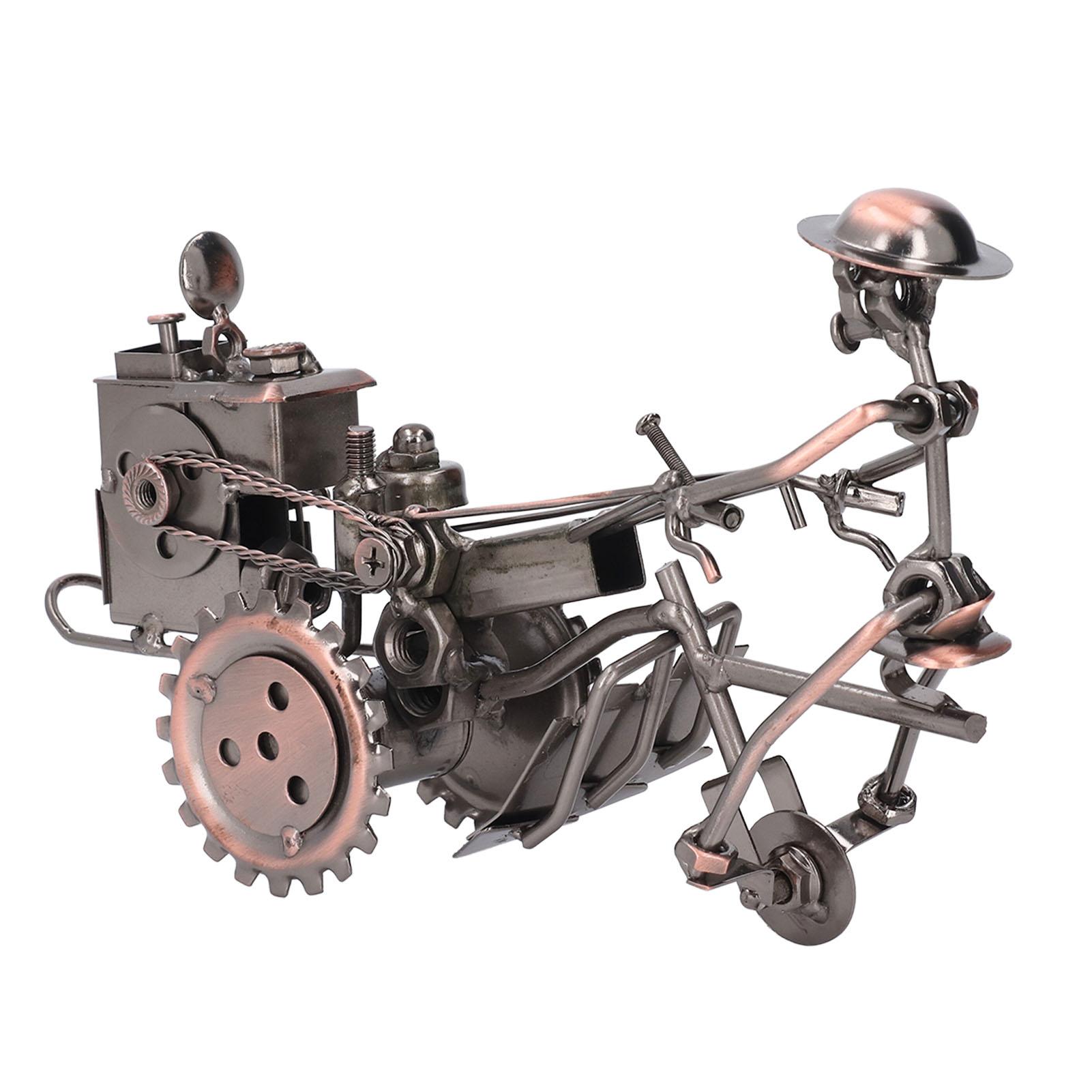 

Metallic Tractor Sculpture Antique Vintage Home Decor Detailed Metal Tractor Model for Home