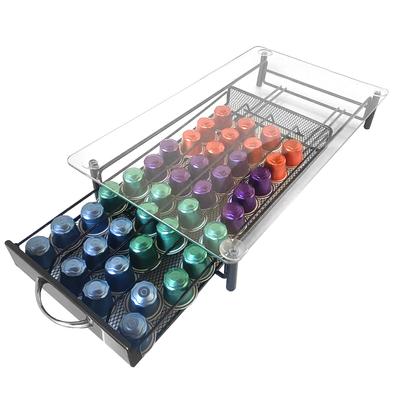 Home Nespresso Capsule Organizer Holder | 40 Capsule Capacity | Nespresso Compatibility | Glass Cover