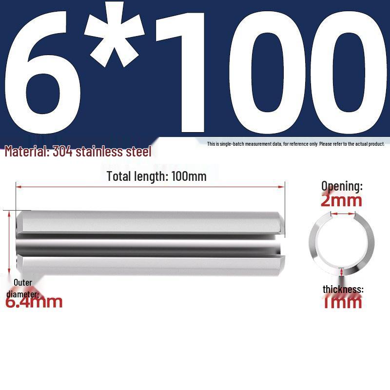 304 Stainless Steel Slotted Spring Pin, Cylindrical Shaft Pin, Locating and Hollow Pin (M5-M12)