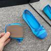 Square Ballet Shoes Women's 2025 New Sweet Flat Soft Bottom French Retro Leather Shallow Mouth Shoes Zapatillas Mujer