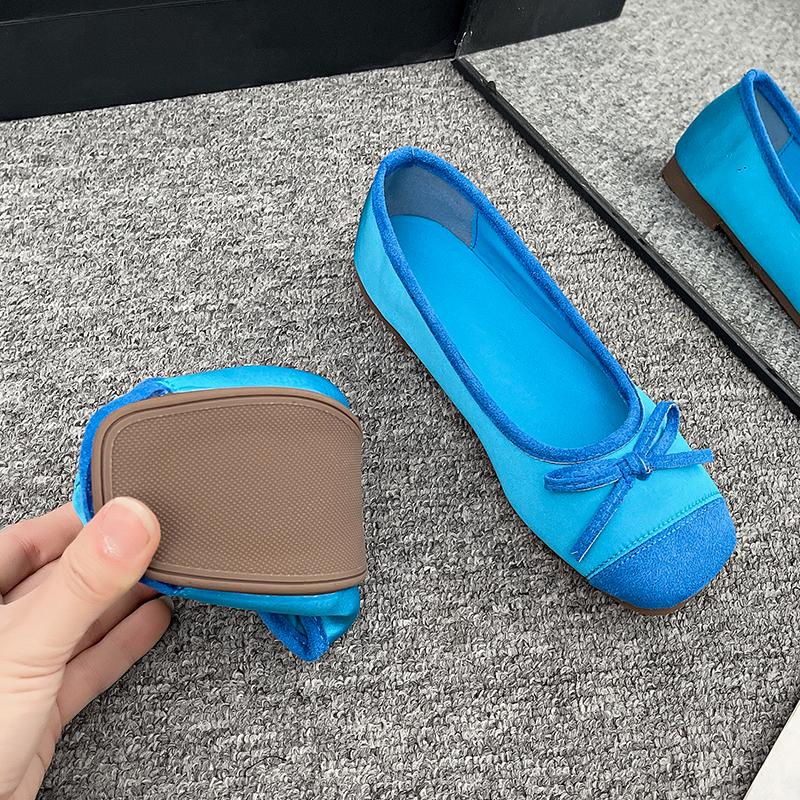 Square Ballet Shoes Women's 2025 New Sweet Flat Soft Bottom French Retro Leather Shallow Mouth Shoes Zapatillas Mujer