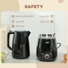 Kettle and Toaster Set, 1.7L 3000W Fast Boil Kettle & 2 Slice Toaster Kitchen Set with 7 Level Browning Controls, Defrost, Reheat