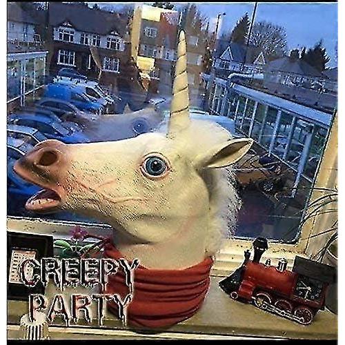 TIAN Animal Mask Deluxe Unicorn Mask Novelty Halloween Costume Latex Animal Head Mask Unicorn Mask