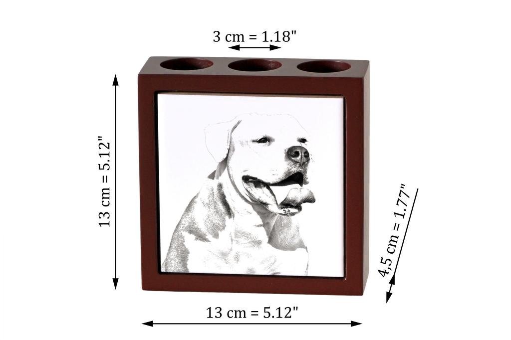 American Bulldog, Old Country Bulldog – Pen holder with a dog, desk organizer with a print | Art-Dog