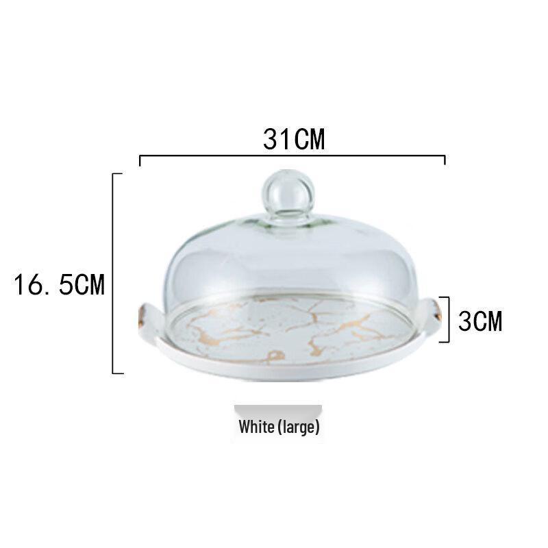 European Ceramic Cake & Pastry Tray with Dome