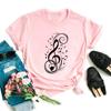 New Unisex T Shirt Music Note Printed Tshirt Female Summer Casual Short Sleeve Oneck Tshirt Tops Tops for Unisex Tops