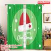 2pcs 2D Flat Printing Christmas Curtain Merry Christmas Tree Santa Hat Polyester Fabric Without Electricity Birthday Party Use