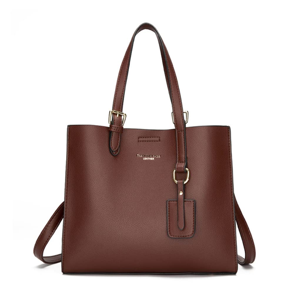 

Сумка-тоут из ПУ для женщин и для работы и удобная в использовании [Cinq chats], кожа, повседневная, деловая, мужская, для отдыха, (коричневый)