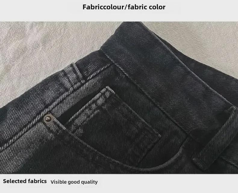 Women's Contrast Wide-Leg High-Waist Warm Jeans - Autumn/Winter Style with Velvet Lining and Slim Fit