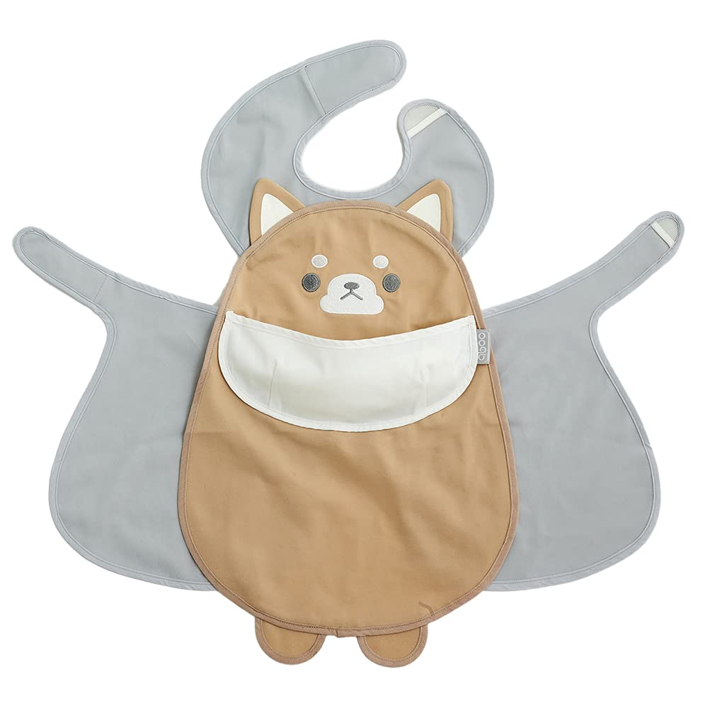

Abu Meal 3D Water Long Nursery Baby Gift [aboo] Apron, Pocket, Velcro, Repellent, Length, Portable, School, (Shiba Inu)