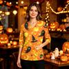 Women's Halloween Costume V-Neck with Pocket Side Slit 3/4 Sleeve Top