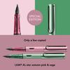 LAMY Autumn Pink Ergonomic Grip and Polished Steel Medium Lightweight Aluminum Body Includes LAMY T10 Blue Cartridge AL-STAR - Nib, - - - Right-Handed