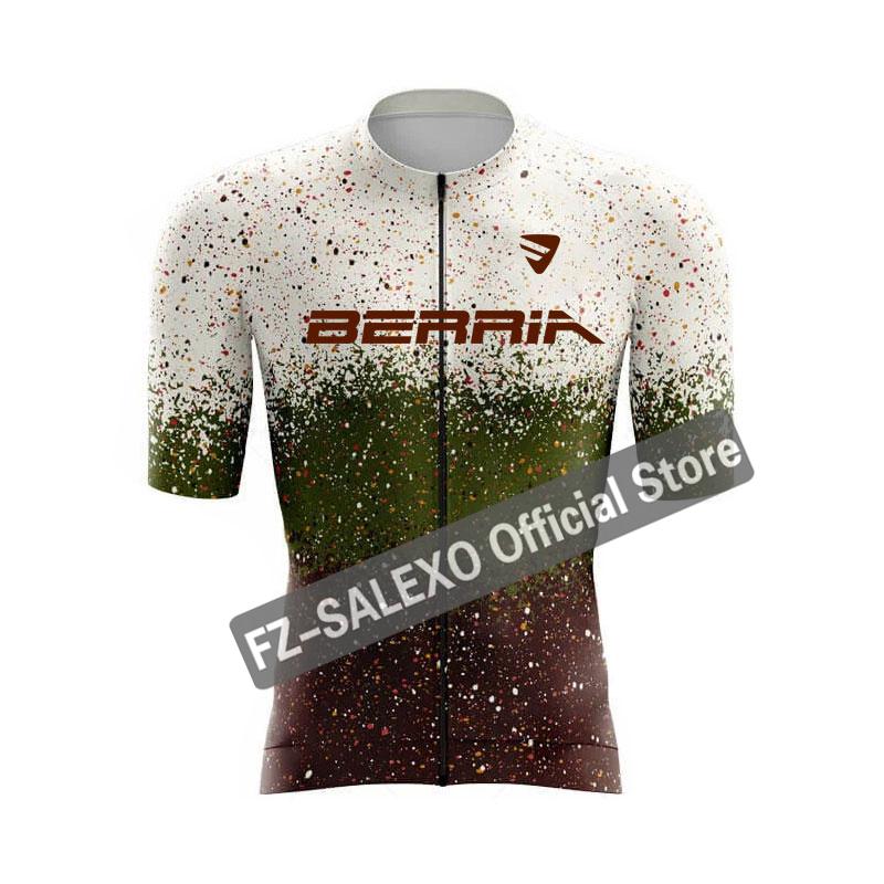 BERRIA Cycling Jersey Set 2024 Summer Men Star Point Cycling Clothing Short Bike Jersey Breathable Racing Sport Bicycle Jersey
