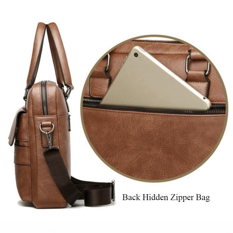Borsa a mano da uomo in pelle PU impermeabile, borsa a spalla retrò alla moda, borsa da lavoro per computer, borsa a tracolla, valigetta, regali di compleanno per il marito