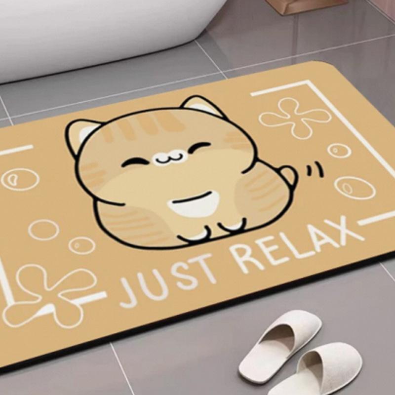 

Мультяшный коврик для пола из диатомовой грязи, бытовой, для туалета, ванной комнаты, дверной коврик, водопоглощающий, нескользящий и грязеотталкивающий коврик для ног 40x60cm15.7x23.6in