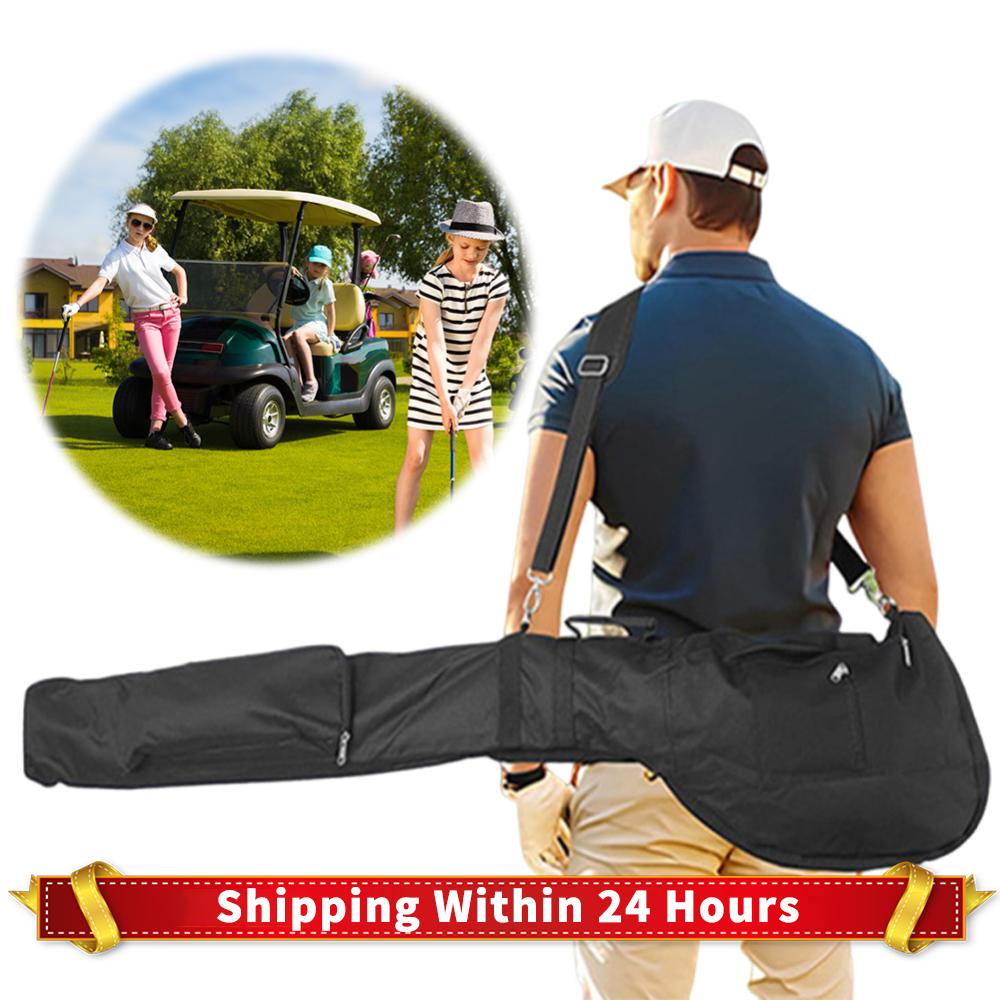 Golf Sunday Bag Foldable Golf Carry Bag Waterproof Golf Club Travel Bag Golf Travel Case for 8-10 Golf Clubs