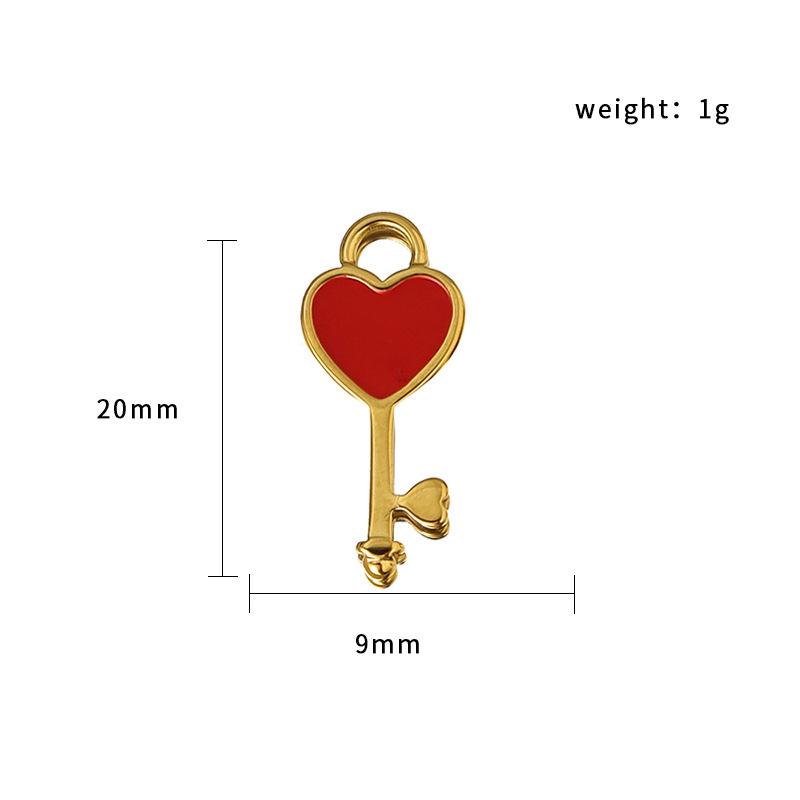 Stainless Steel Small Fresh Oil Drop Love Moon Pendant Plated 18K Jewelry Accessories Diy Pendant Necklace