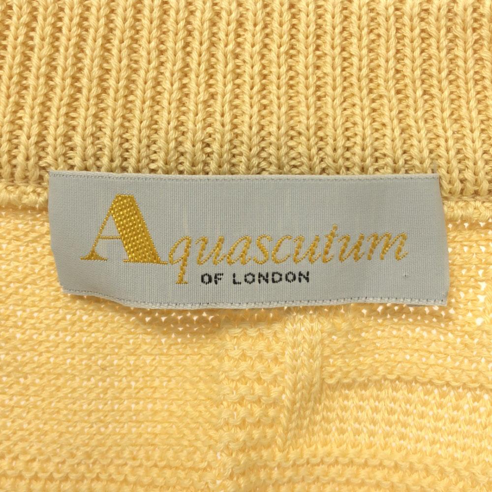 Aquascutum Made In Japan Cotton Knit Best 9 Yellow Women Used