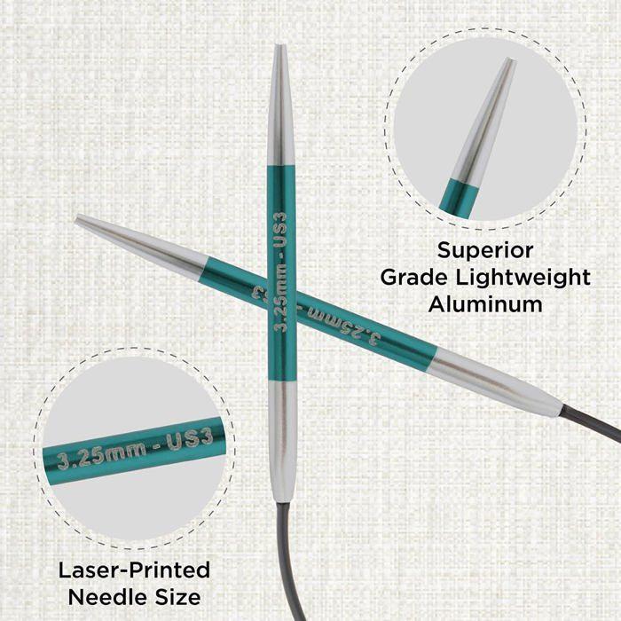 Knitpro - KP47085 - Aiguilles à tricoter fixes Zing Épingles à tricoter circulaires 22,5 cm x 3,25 mm