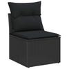 Garden Sofa Set with Storage 9 pcs Black Poly Rattan