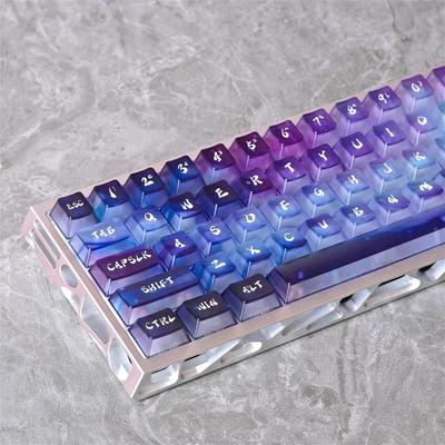 Kit de Porte-clés Transparent Brume d'Aurore Violet Cerise Keycap PC 115 61/75/87/104/108 Clavier Mécanique