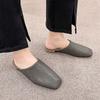 Fashion Retro Square Soft Wool Slippers Women Fall and Winter Solid Color Fashion Joker Leisure Plush Lazy Flat-bottomed Baotou Slippers