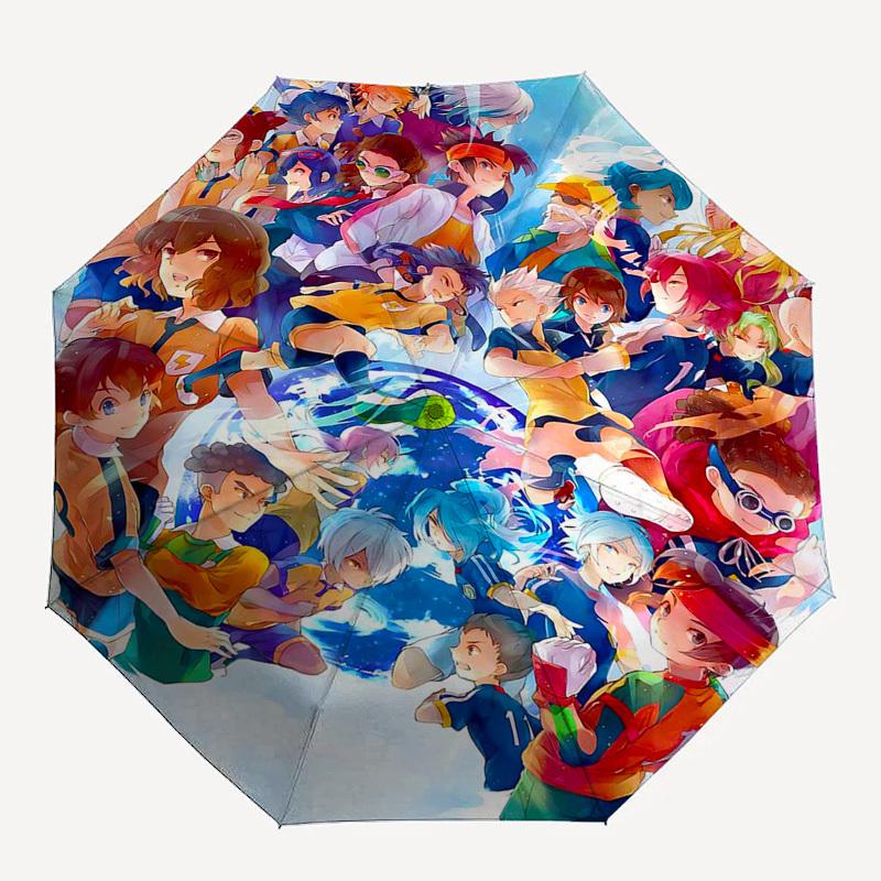 1pc Rainbow Dreams Outdoor Umbrella: Featuring Your Favorite Anime Characters - Automatic Opening & Closing, Portable 3-Fold Design, 8-Rib Iron F