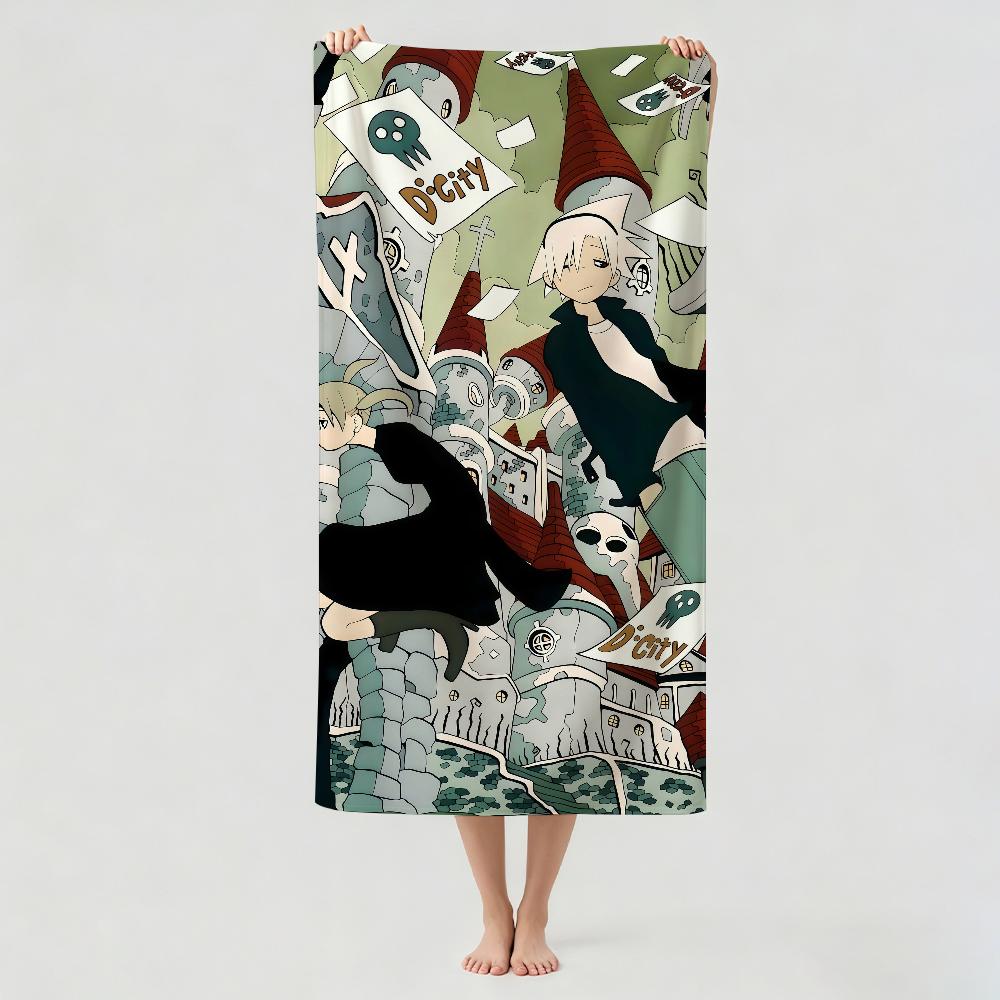 Adventure anime S-Soul E-Eater Towel Drying Bath Towel Applicable To Light Swimming Camping Yoga Beach Out